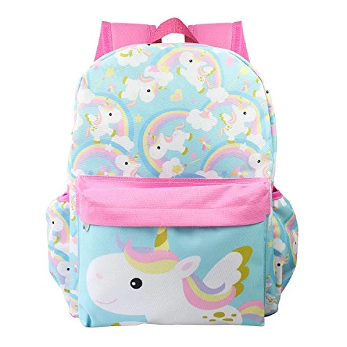 Backpacks with padded straps for comfortLicensed Unicorn Allover Print 16 inch Girls Large Backpack - Pink