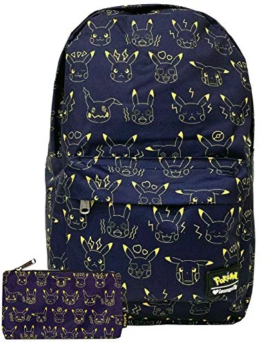 Trendy backpacks for fashion-conscious individualsLoungefly Pikachu Expressions Nylon Regular Backpack and Pouch Set