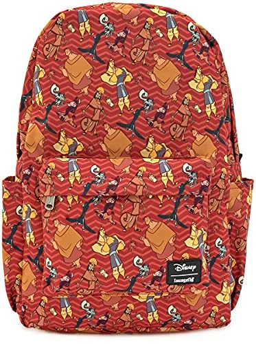 Durable backpacks for work and schoolLoungefly x Disney Emperor's New Groove Character Print Nylon Backpack (Red Multi, One Size)