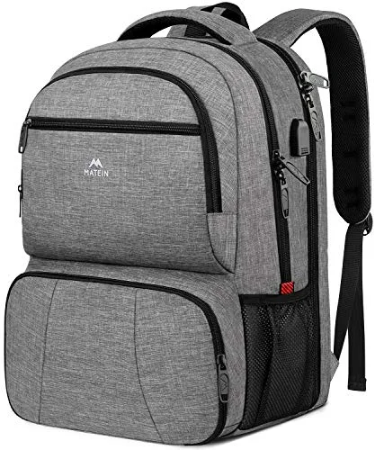 Lightweight backpacks for weekend tripsLunch Backpack, Insulated Cooler Backpack for Men Women, 17 Inch Laptop Backapck with USB Charging Port Leakproof Lunch Cooler Backpack for Lunch Picnic Hiking Camping Beach Trip, Grey