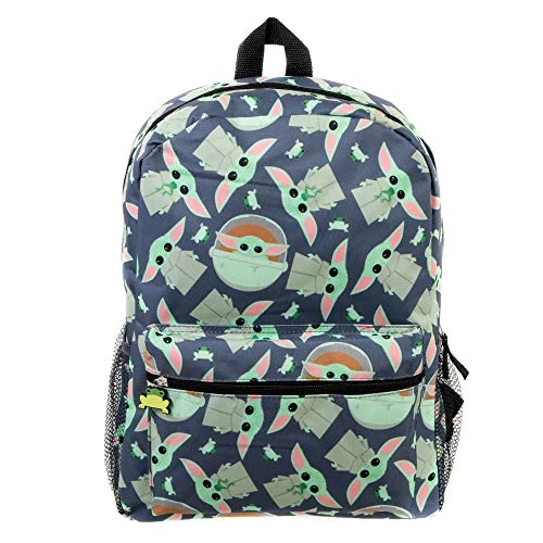 Fashionable backpacks for urban travelMandalorian Kids Baby Yoda All Over Print Black Backpack