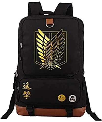 Laptop backpacks for studentsMxcostume Anime Backpack Attack on Titan Gold Logo School Bag Cosplay Bookbag