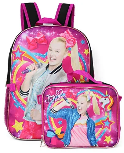 Backpack with multiple compartments for organizationNickelodeon Jojo Siwa Backpack Lunchbag Set (Rainbow)