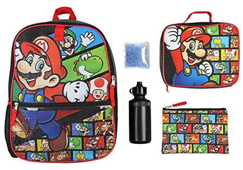 Waterproof backpacks for all-weather travelNintendo 5 PC Shimmer Pixel Character 16" Backpack Combo Set