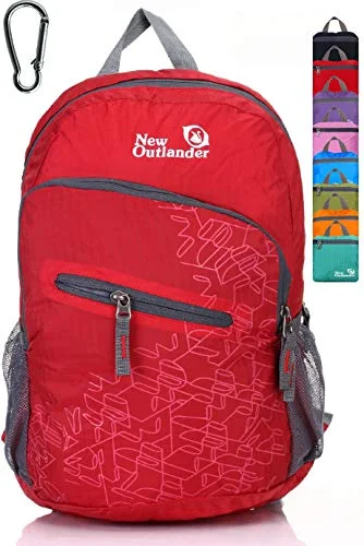 Hiking backpacks with rain coverOutlander Packable Handy Lightweight Travel Hiking Backpack Daypack, Red