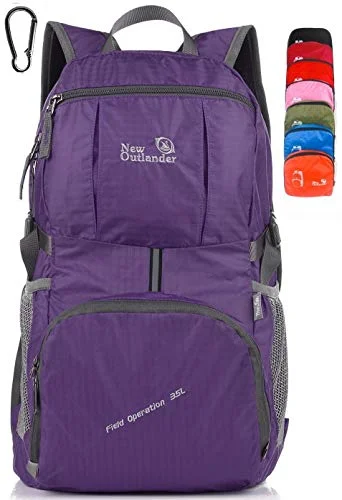 Backpack for outdoor sporting eventsOutlander Packable Lightweight Travel Hiking Backpack Daypack (New Purple)