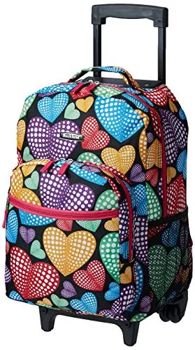 Backpacks with waterproof compartmentsRockland Double Handle Rolling Backpack, New Heart, 17-Inch