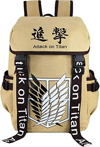 Stylish backpacks for workRoffatide Anime Attack On Titan Backpack Wings of Freedom Knapsack Canvas Backpack Printed Flap Bookbag