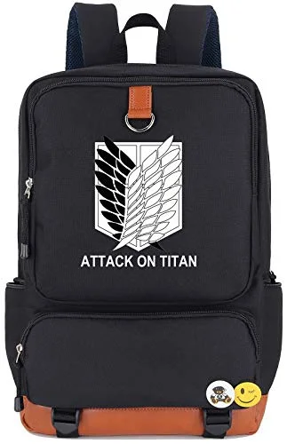 Stylish backpacks for both work and leisureRoffatide Anime Attack on Titan Wings of Freedom Laptop Backpack Printed Schoolbag Bookbag Cosplay Rucksack Daypack Black