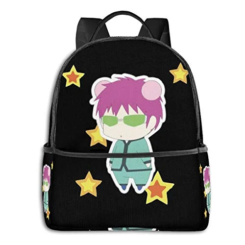 Backpacks with compartments for electronicsSaiki K Cute Illustration With Stars Student School Bag School Cycling Leisure Travel Camping Outdoor Backpack