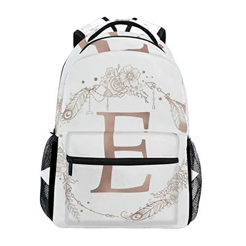 Comfortable backpacks for extended outdoor useStylish Letter Initial Monogram Backpack- Lightweight School College Travel Bags, ChunBB 16" x 11.5" x 8"