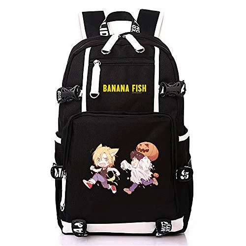 Compact travel backpacks for carry-on luggageTPS Anime BANANA FISH Canvas Back Pack Cosplay School Bags Anime Laptop Backpack Unisex Travel Backpack Women Shoulder Bags (10)