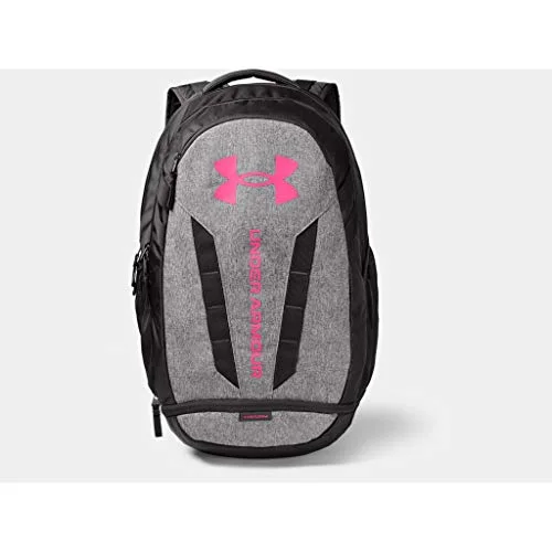 Durable backpacks for multi-day tripsUnder Armour Hustle Backpack, Jet Gray (010)/Cerise, One Size Fits All