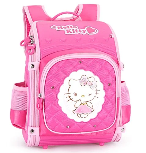 Adjustable backpacks for comfort and supportYournelo Girl'S Cartoon Lovely Hello Kitty Rucksack School Backpack Bookbag (B Rose)