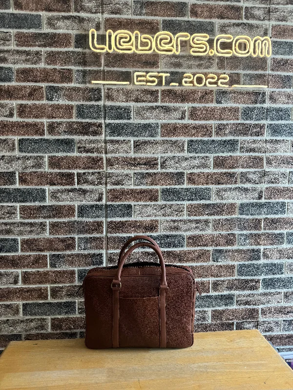 briefcase with removable laptop sleeve -ili New York Leather Briefcase - 8913