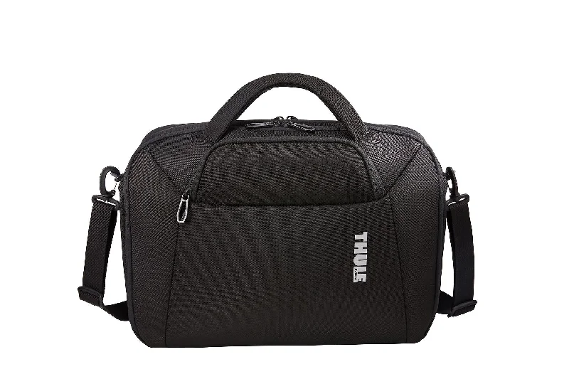 designer briefcase for men with metal accents -Thule Accent zippered briefcase 17L black