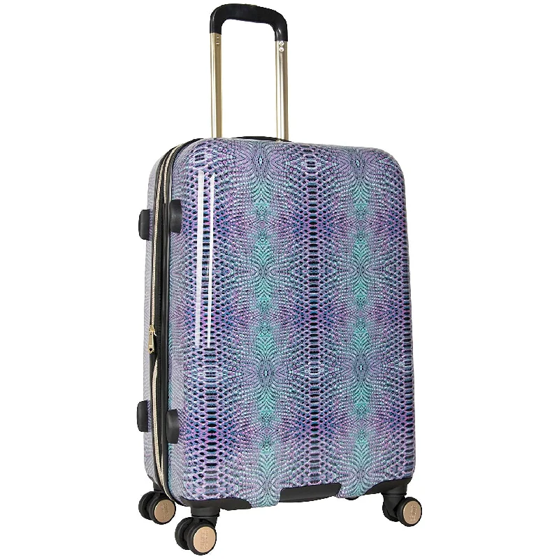 suitcase for personal travel gear-Aimee Kestenberg Women's Ivy 24" Hardside Expandable 8-Wheel Spinner Checked Luggage, Marine Python