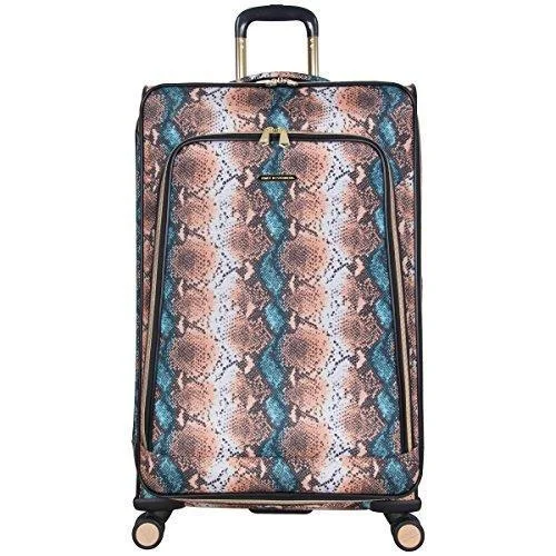 suitcase for lightweight but durable packing-Aimee Kestenberg Women'S Bali 28" 600D Printed Polyester Expandable 8-Wheel Upright Luggage, Blue