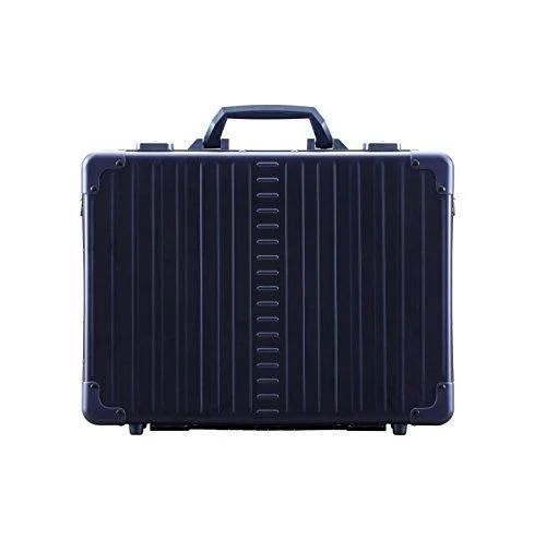 classic briefcase with brass hardware -Aleon 17" Business Attache Aluminum Hardside Business Briefcase (Small, Sapphire)