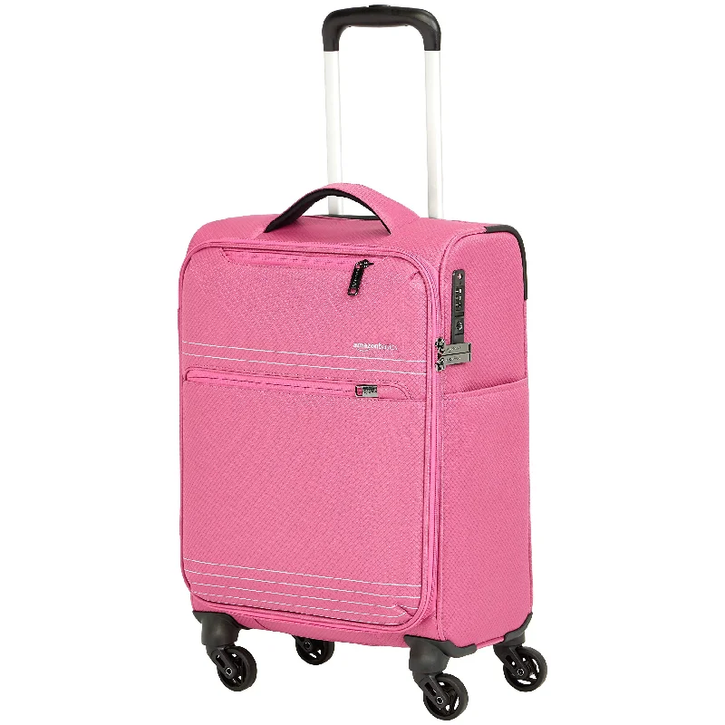 suitcase with best quality zippers-AmazonBasics Lightweight Luggage, Softside Spinner Travel Suitcase with Wheels - 22 Inch, Pink