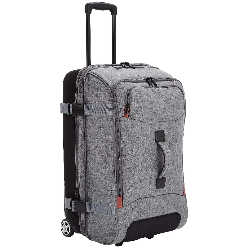 suitcase for stylish travel-AmazonBasics Rolling Travel Duffel Bag Luggage with Wheels, Medium, Grey