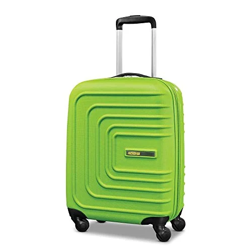 suitcase with external straps for stability-American Tourister Sunset Cruise Hardside 28, Apple Green