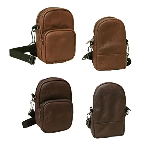 suitcase with a sturdy locking system-Amerileather All Purpose Accessories Pouch 2-Pc. Set (Dark Brown)