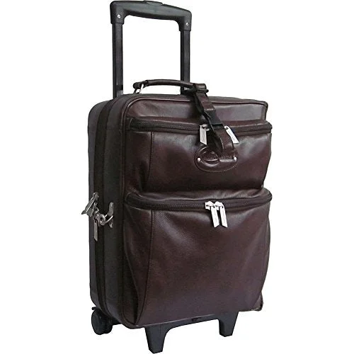 suitcase with expandable side panels-Amerileather Leather Novix Garment Bag (Brown)