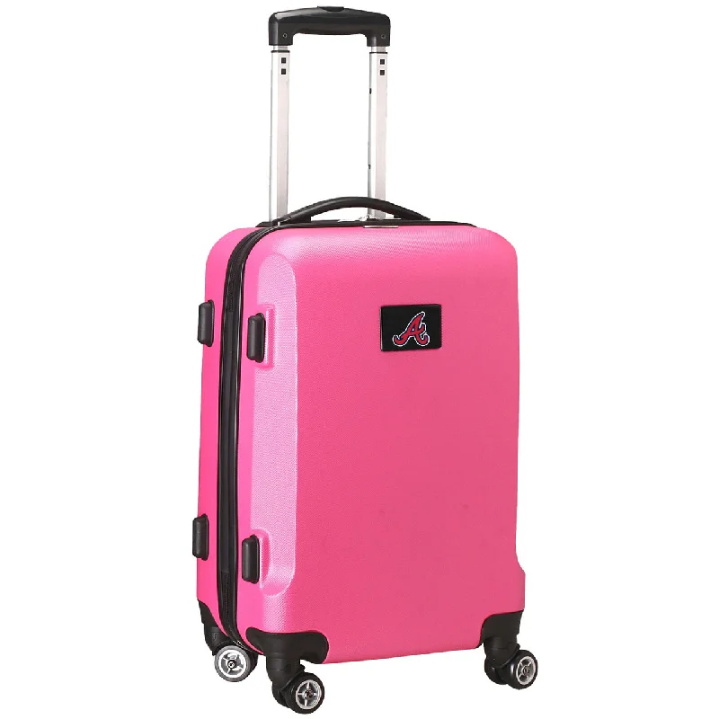 suitcase for long-distance travel-Atlanta Braves 20" Pink Domestic Carry-on Spinner