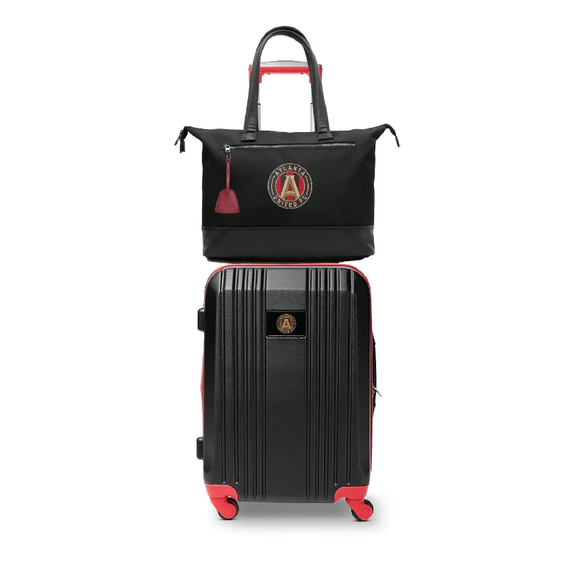 suitcase for fast and easy access-Atlanta United FC Tote Bag and Luggage Set -RED