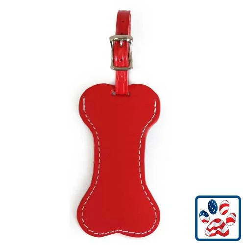 suitcase for luxurious style and functionality-Auburn Leathercrafters Unisex Bone Leather Luggage Tag (Red)