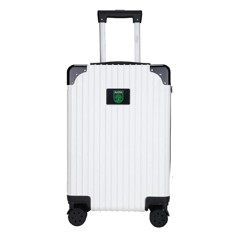 suitcase for solo travel-Austin FC 21" Exec 2-Toned Carry On Spinner -WHITE