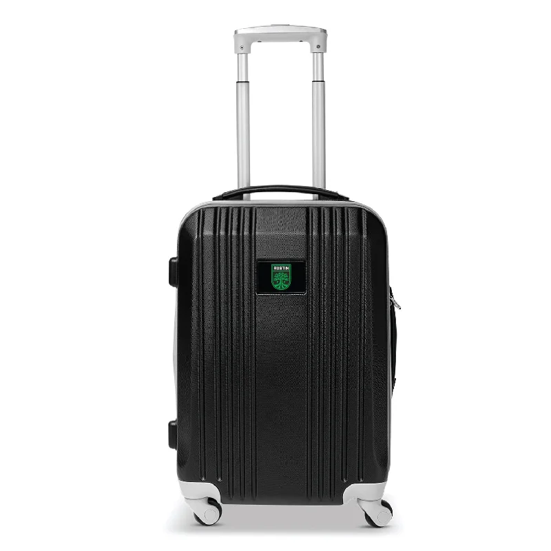 suitcase with best protective shell-Austin FC 21" Two-Tone Carry On Spinner Luggage- GRAY