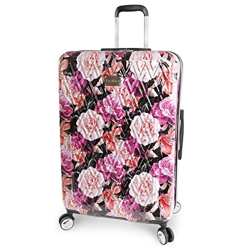 suitcase with built-in toiletry bag-Bebe Women'S Luggage Marie 29" Hardside Check In Spinner, Black Floral Print