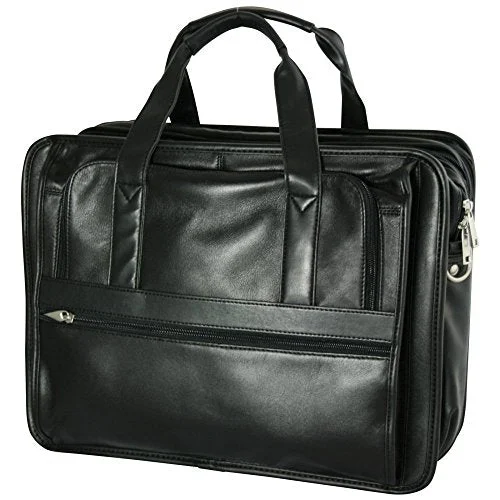 briefcase with compartments for tech gadgets -Bellino Expandable Soft Briefcase, Black