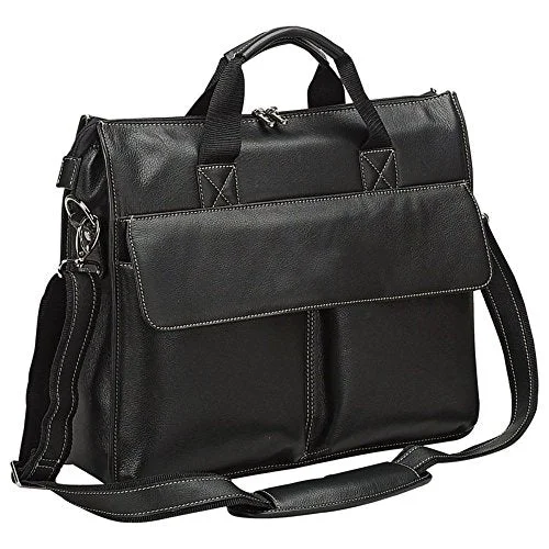 eco-friendly briefcase made from sustainable materials -Bellino Leather Briefcase Black