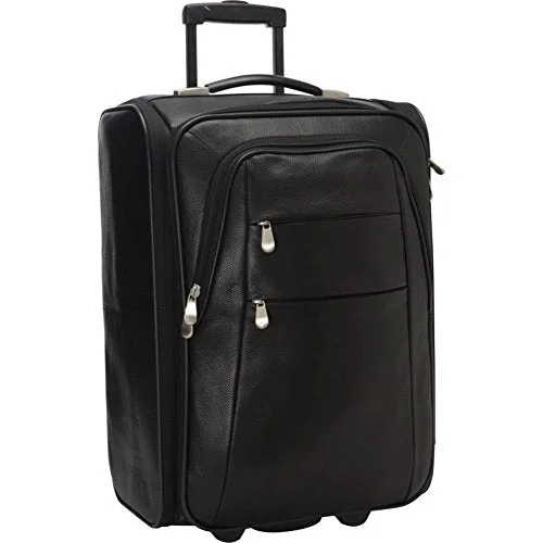 suitcase with waterproof coating-Bellino Leather Folding Luggage, Black