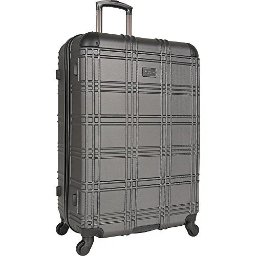 suitcase for international business trips-Ben Sherman Nottinghame 28” Lightweight Embossed Pap 4-Wheel Upright Luggage, Charcoal