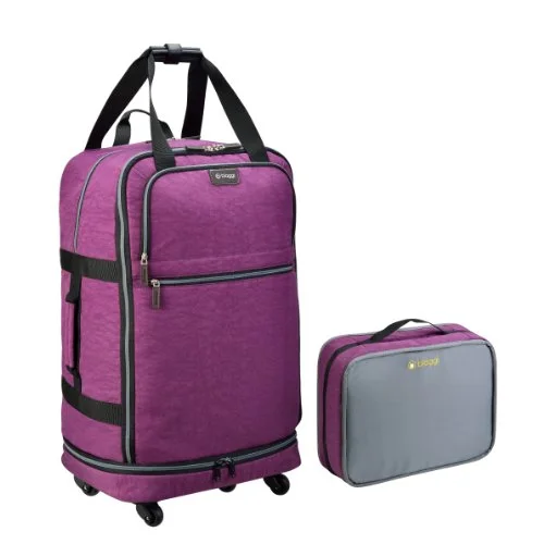 suitcase with heavy-duty carrying straps-Biaggi Luggage Zipsak 31" Micro Fold Spinner Suitcase, Purple