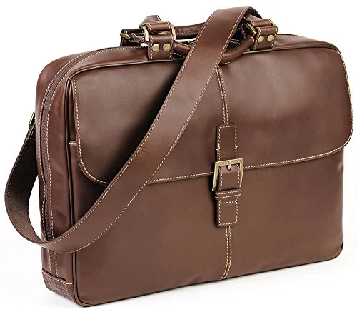 suitcase for transporting larger items-Boconi Bryant Laptop Analyst Bag (Antiqued Mahogany With Houndstooth)