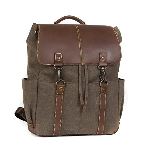 suitcase with extra room for souvenirs-Boconi Bryant Lte Rucksack (Heather Brown With Houndstooth)