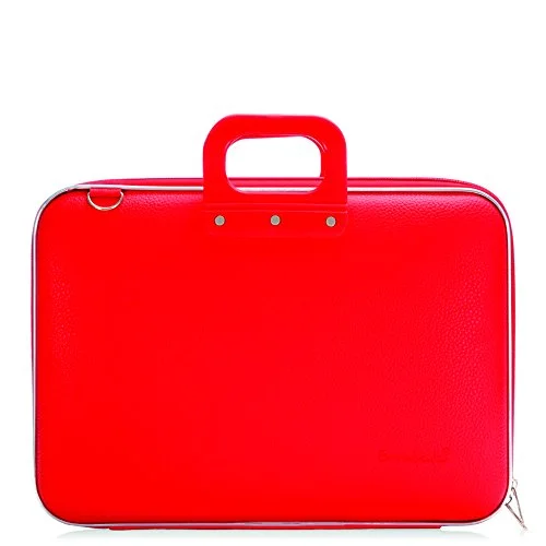 practical briefcase with adjustable interior organization -Bombata Maxi Briefcase 17-Inch (Red)