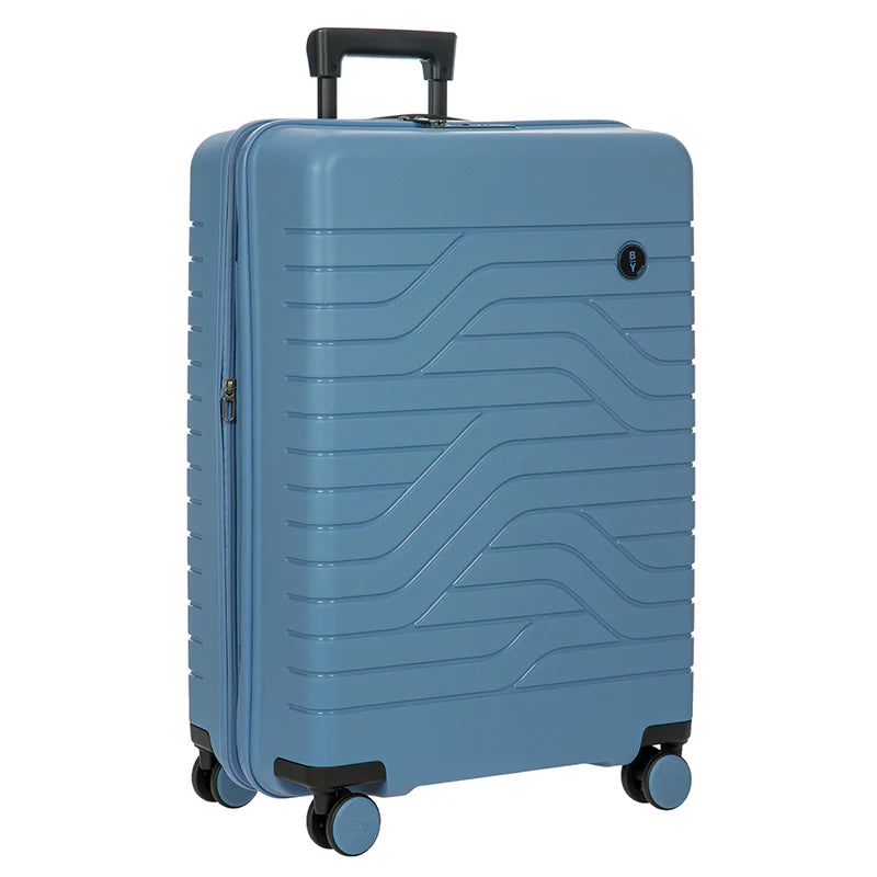 suitcase with smooth gliding wheels-Bric's B/Y Ulisse 30" Expandable Spinner Grey Blue