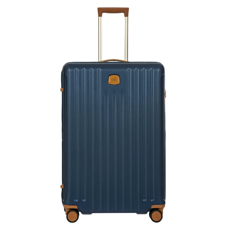 suitcase with secure closure system-Bric's Capri 30" Spinner Expandable - Matte Blue