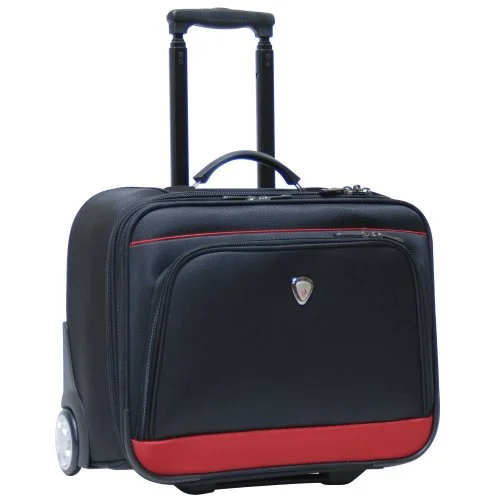 suitcase for oversized packing-Calpak Suitor Black Rolling Carry On 16-Inch Laptop Overnighter