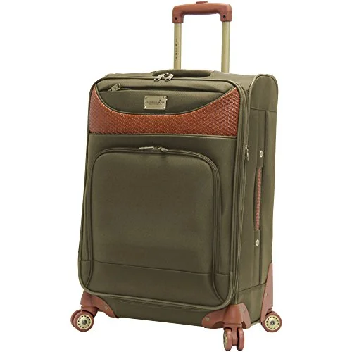 suitcase with soft sides for flexible packing-Caribbean Joe 28 Inch 8 Wheel Spinner, Olive Green, One Size