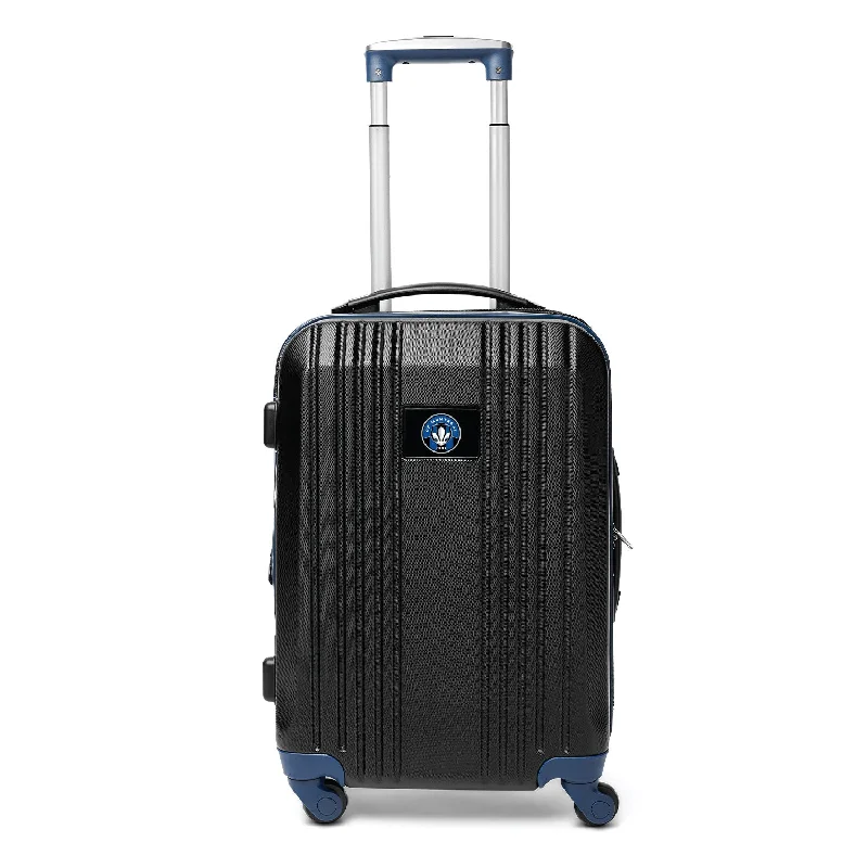 suitcase for comfortable handling-CF Montréal 21" Two-Tone Carry On Spinner Luggage- NAVY