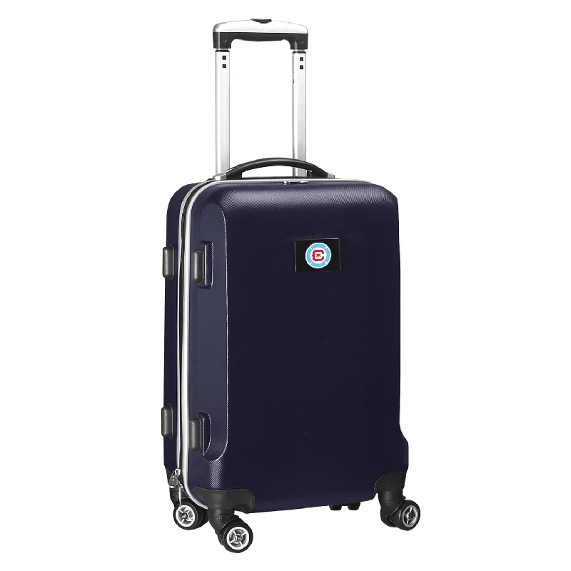 suitcase with comfortable handles for lifting-Chicago Fire FC 21" Carry-On Hardcase Spinner- Navy