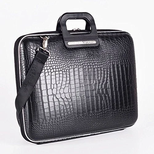 briefcase with removable tech storage compartments -Cocco Bombata Siena Briefcase For 17 Inches - Black