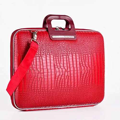 briefcase with detachable compartments for tech gear -Cocco Bombata Siena Briefcase For 17 Inches - Red